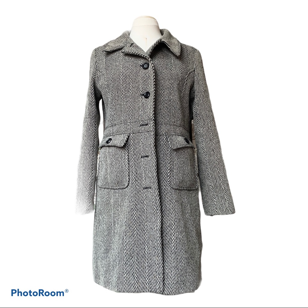 Frenchi Herringbone Winter Coat Size L